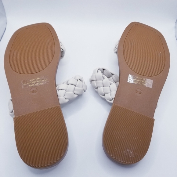 Sincerely Jules Ivory Vicki Double Braided Criss Cross Croco Band Sandals 9.5 - Picture 9 of 9